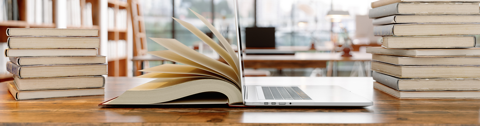 print books and laptop