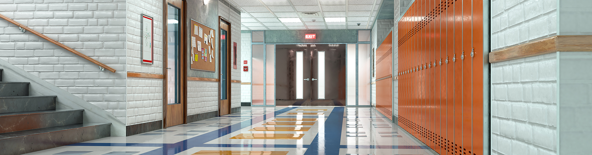 empty school hallway
